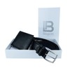 Laura Biagiotti Mens Gift Box Leather Belt and Wallet, black