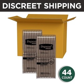 Depend Fit-Flex - Ropa interior de incontinencia para adultos, desechable, máxima absorción, XXL, gris, 44 unidades (2 paquetes de 22) (el embalaje puede variar)