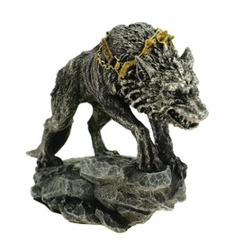 Vogler Germanic Fenris Wolf in Chains 13 cm Figure Asgard Sculpture Wolf Nordic Mythology