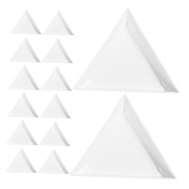 FRCOLOR 40pcs White Triangle Sorting Plates for Bead Rhinestone and Jewelry Storage and Space-Saving Trays for