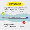Online writing instruments, 6 ballpoint pen refills, blue, G2 format,