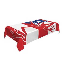 LTtie Puerto Rican Frog Flag Tablecloth for Rectangle Tables 60 x 90 | Waterproof Table Cover for Dining Room Living Room Wedding Party Picnic Banquet Decoration, White, 60 inchesx90 inches