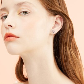 Capybara Earrings Capybara stud Earrings 925 Sterling Silver Heart-shape Stud Earrings with Cubic zirconia Hypoallergenic cute Animal Capybara Jewelry for Women