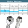 uxcell 16 Inch Long Faucet Supply Line Connector, G1/2 Female