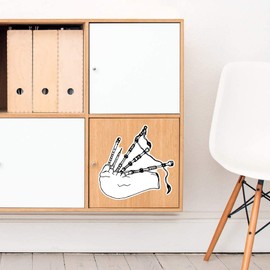 Large 210mm 'Musical Bagpipes' Permanent Sticker Decal for Cars/Windows/Bins/Walls etc (DW00017987)