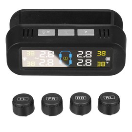 Shkalacar Tire Pressure Monitoring System, Solar Tire Pressure Monitor with Voice Alarm, Real-time Display, for Car SUV Off-Road Vehicle