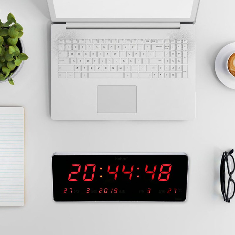 Digital LED Calendar Clock Temperature Wall Clocks (Calendar Temperature Week)