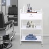 HAPPCUCOE 3-Tier Salon Cart with Lockable Drawers,Beauty Trolley Cart with