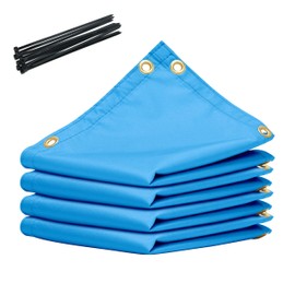 Royal Shade 2' x 20' Blue Custom Size Waterproof Shade Cloth Dog Kennel Shade with Grommets - 90% Sunblock, Durable Mesh Fabric Tarp for Fence Privacy Screen, Greenhouse, Coop & Pet Playpen