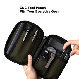 ALPAKA Admin Pouch Pro EDC Pouch Organizer - Small EDC Tool Pocket for Men with YKK Zipper, Weatherproof Tool Sheath for Gears, Electronics, Cables, Travel Accessories, Green-300D