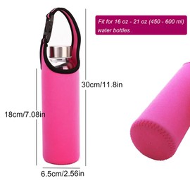 TuNan 4 PCS Water Bottle Carrier with Shoulder Strap 16oz-21oz, Neoprene Sleeve Cup Holder Pouch with Carrying Handle for All Portable Sport Water Bottle -4 Colors