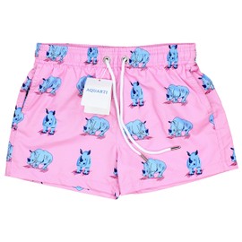 Aquarti Father Son Swim Shorts - Quick Drying, Chlorine and Salt Water Resistant Sizes 5 Years to XXL, pink, S