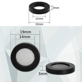 6 Pack 3/4" Shower Head Filter Gasket + 6 Pack Rubber Washer, Creates A Seal to Prevent Leakage, for 1/2" Fixed Shower Head/Handheld Shower Hose (Netted/No net, 3/4")