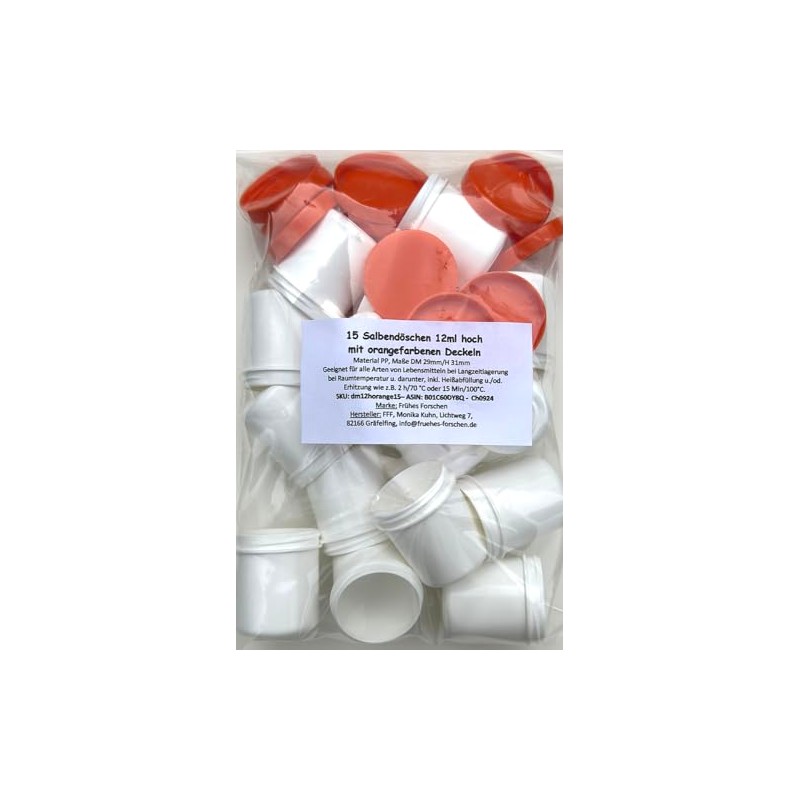 Frühes Forschen 15 ointment cans, high, 12 ml capacity with