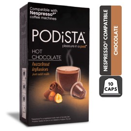 Hot Chocolate Nespresso Compatible Capsules Hot Cocoa Pods - Hazelnut Infusion - 10 Pod Package
