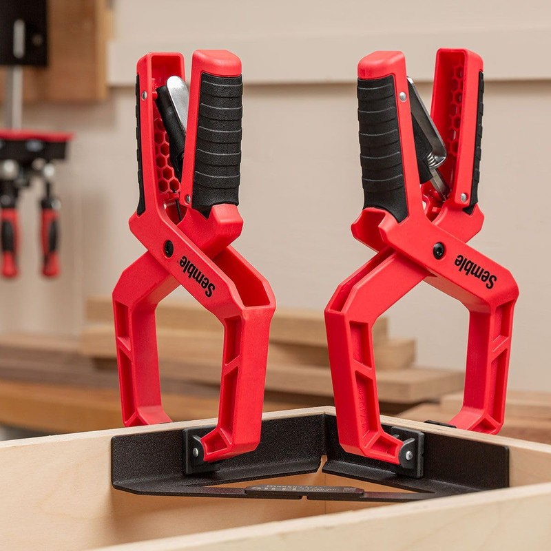 SEMBLE Ratcheting Clamp For Woodworking, 4 Inch, Quick-Release Wood Clamp