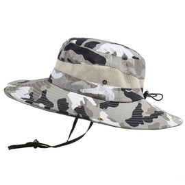 58-60cm Universal Camouflage Sonnenhut Hut Faltbar Wanderhut Boonie Hat UV Schutz Sonnenschutz Hut Breite Krempe Sommerhut Buschhut Anglerhut Gartenhut Outdoorhut Boonie Hut