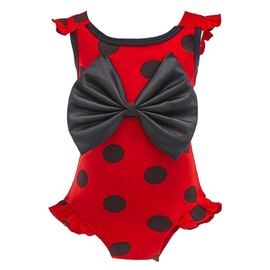Lito Angels Traje de baño Ladybug Mariquita Una Pieza Vestido de Natación con Lunares Rojos para Niñas Talla 8-10 años, B