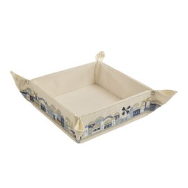 Matzah Plate - Tray - Box - Holder For Passover Bread - Yair Emanuel EMBROIDERED FOLDING BASKET ORIENTAL BLUE (Bundle)