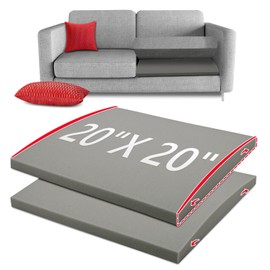 HAVARGO Couch Cushion Support for Sagging Seat 20X20X2 Inches Couch Supports for Sagging Cushions, High Density Foam Sofa Cushion Support with Anti Slip Mesh Fabric Light Grey Set of 2