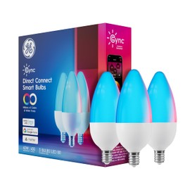 GE Cync Smart LED Light Bulbs, Color Changing Decorative Light Bulbs, Indoor WiFi Lights, Matter Compatible, Compatible with Alexa and Google Home, Candelabra Base (3 Pack)