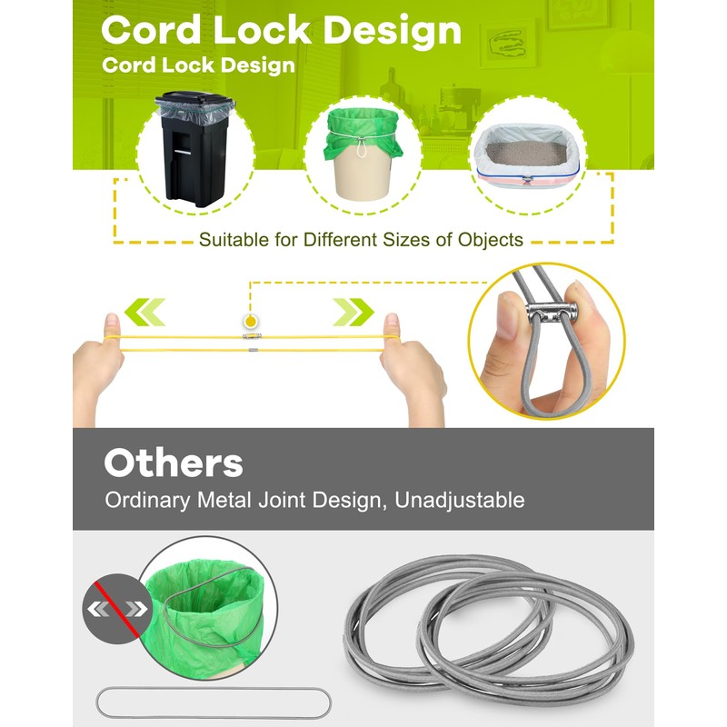 Garbage Can Bands Cord Lord Design Adjustable Large Trash Can