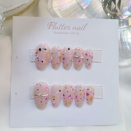 Colorful Terrazzo Handmade Nail Tips - Mediaval / 알록달록 테라조 수제네일팁 - 미디오발