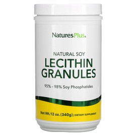 NaturesPlus Lecithin Granules - 95% Soy Phosphatides, 12 oz - Lecithin Powder Supplement, Pleasant-Tasting, Oil-Free - Vegetarian, Gluten-Free - 45 Servings