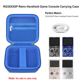Elonbo Carrying Case for RG35XXSP Portable Flip Retro Handheld Game Console, for Aivuidbs/ CredevZone/ Doriteney/ Marryoo RG35XXSP Clamshell Video Games Consoles Travel Storage Cover Holder, Blue