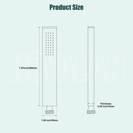 Heyalan Hand Shower Wand Handheld Shower Spray SUS304 Stainless steel Single Function Handheld Shower High Pressure Luxury Hand Shower Head,Straight,Matte Black