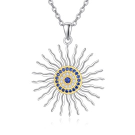 AENEAS Evil Eye Necklace 925 Sterling Silver Evil Eye Pendant Necklace Turkish Blue Eye Protection Lucky Necklaces Jewellery Gifts for Men Women Girls