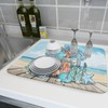 Coastal Coral Dish Drying Mat 18x24 inch Starfish Shell Fast