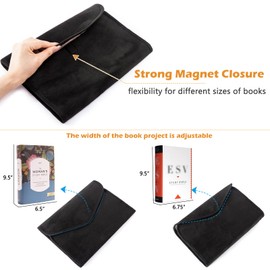 APLUFINE Adjustable Book Covers with Magnet Flap, Fabric Dust Jacket for Soft Cover Books, Hardcover Books, Paperback Book Protector for Book Lovers, Reusable Book Pouch, Book Sleeve