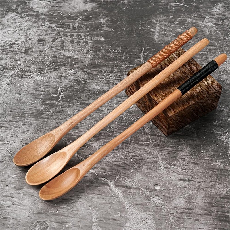 SITEDAN Muddler Spoon Muddler Wooden Dessert Spoon Ice Cream Spoon
