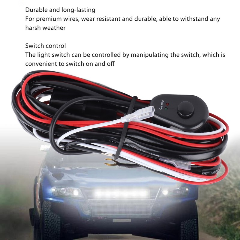 LED Light Bar Wiring Harness Car Work Light Remote On
