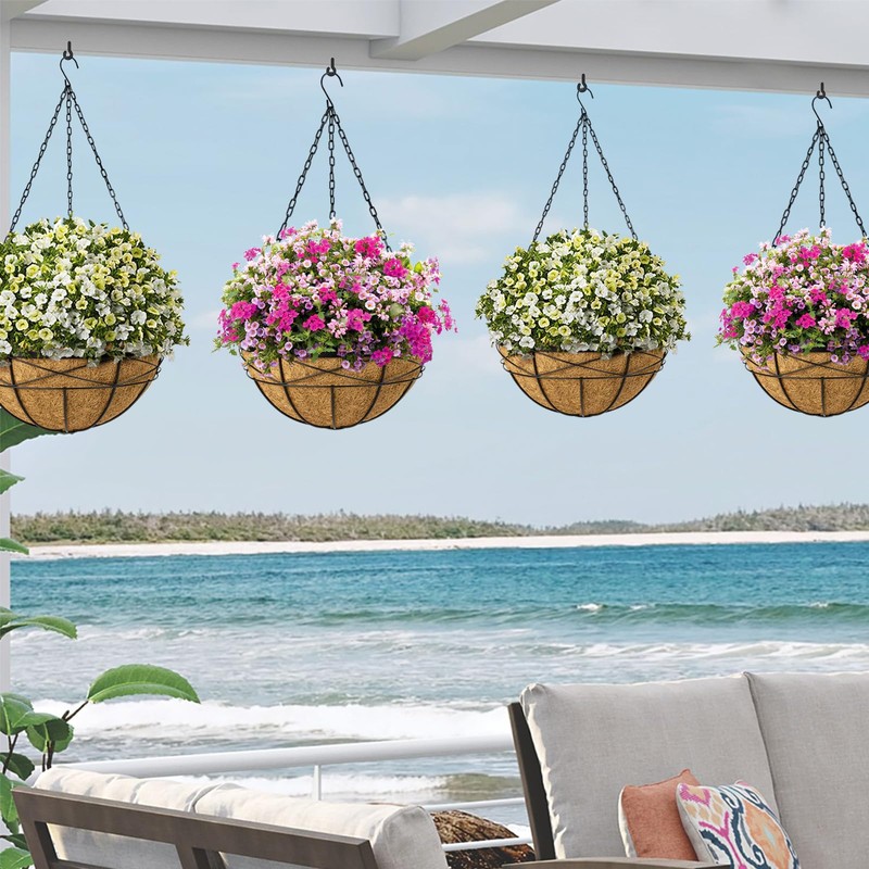 Karlliu 2 Pack 20 Inch Extra Large Deep Hanging Planters