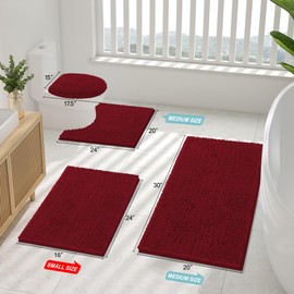 Smiry - Alfombra de baño de felpilla de lujo de 36 x 24 pulgadas, extra suave y absorbente, lavable a máquina, alfombra de felpa antideslizante para tina, ducha y piso, accesorios de decoración del
