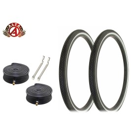 ALTA 2 ALTA Bicycle 24" x 1.75" S-2 Tires WhiteWall Schwinn Style BRICK 6pc SET.