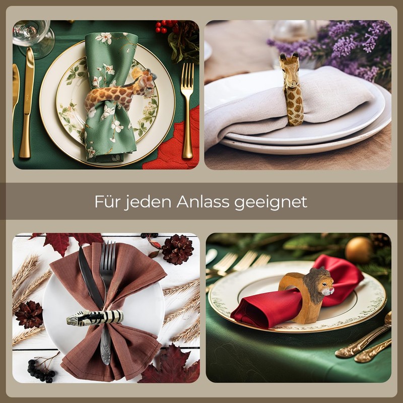 your castle Set of 3 Napkin Rings, Forest Animals: Deer,