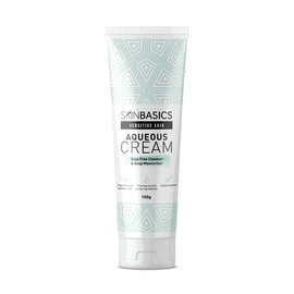 SKIN BASICS Aqueous Cream BP Tub 100g - Gentle Soap Free Cleanser Wash - Clinically Tested, Non-Irritating, Hypoallergenic Deep Moisturiser for Dry & Sensitive Skin
