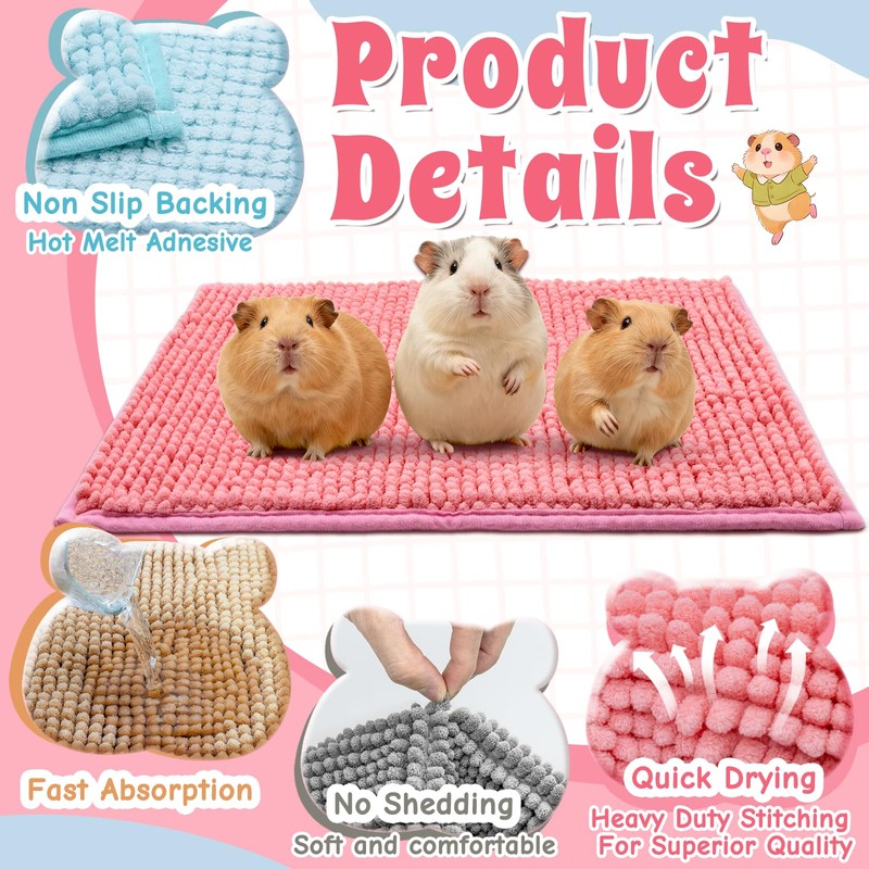 Guinea Pig Cage Liner, 4 PCS Washable Guinea Pig Bedding