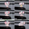 HANFEIDA Mini Elephant Figurines Cute Car Dashboard Accessories, 6 Pcs