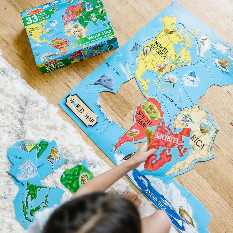 Melissa & Doug World Map Jumbo Jigsaw Floor Puzzle (33
