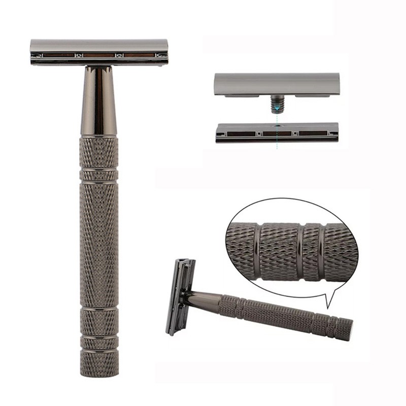 Double Edge Safety Trimmer Manual Stainless Steel Beard Groomer for