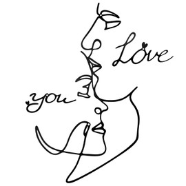 duisoad Faces Line Art Wall Decoration, Metal Black for Living Room, Bedroom, Study, Hotel Wall Decoration