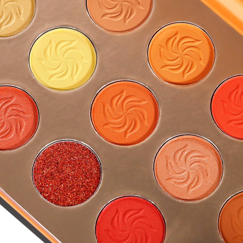 Afflano Red Orange Eyeshadow Palette Sunset 15 Color, Highly Pigmented