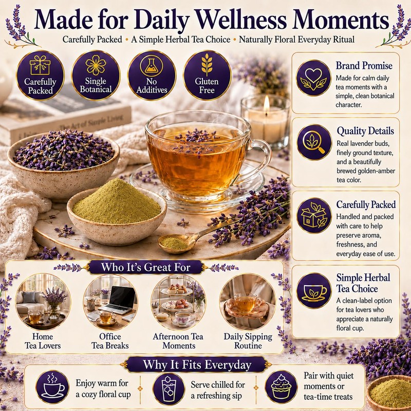 WOTIHA Culinary Grade Lavender Powder (17.6 oz) - 100% Pure
