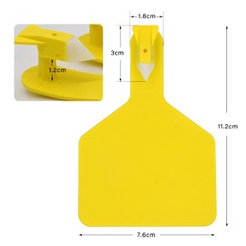 50 Pcs Ear Tags Blank Cattle Ear Tag One-Pieces Ear Tags for Cattle Goat Calves Sheep Dog,4.4"x 3" Extra Large Animal Identification Ear Tags Yellow