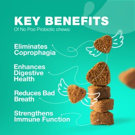 Coprophagia Deterrent - No Poo Chews for Dogs - Dog Probiotics for Digestive Health with Enzymes - Canine Stool Eating Deterrent - Digestive, Dental, Gut & Immune Health Treats - No Poop Eating