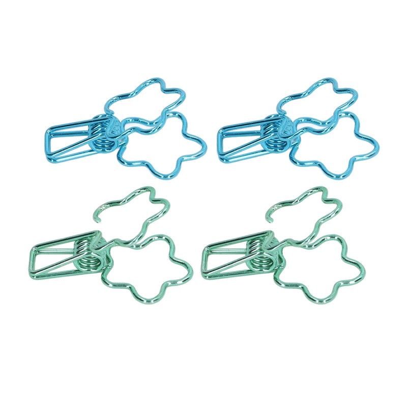 100 Pcs Binder Clips Hollow Cute Flower Shape Sturdy Metal
